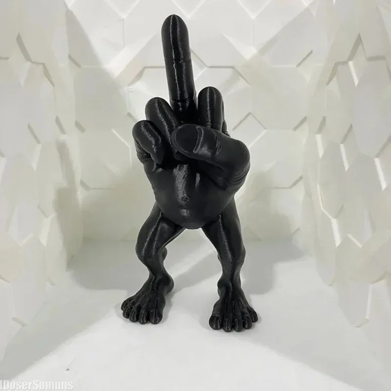 Funny Resin Middle Finger Desk Ornament with Feet, Hilarious Unusual Figurine, Novelty Conversation Starter Gift