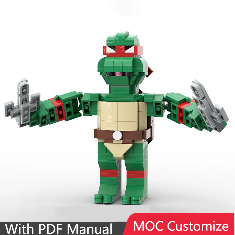 

336 PCS MOC Customize Creative Building Blocks Handsome Turtle Man Assembled Toy For Kids Educational Festival Christmas Gifts