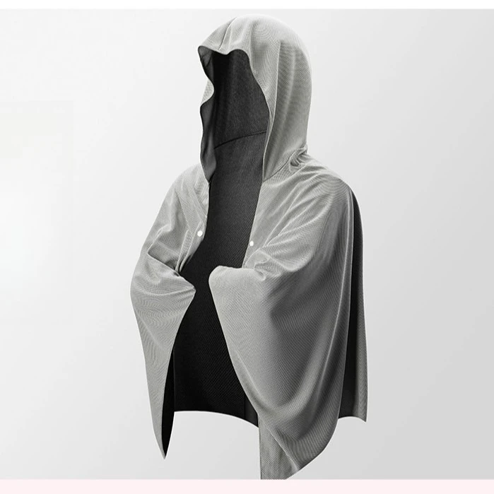 Fotografia 3: Capa de praia com capuz e resfriamento – Poncho de microfibra de secagem rápida com resfriamento instantâneo para surf, ioga e caminhada (leve, multifuncional)