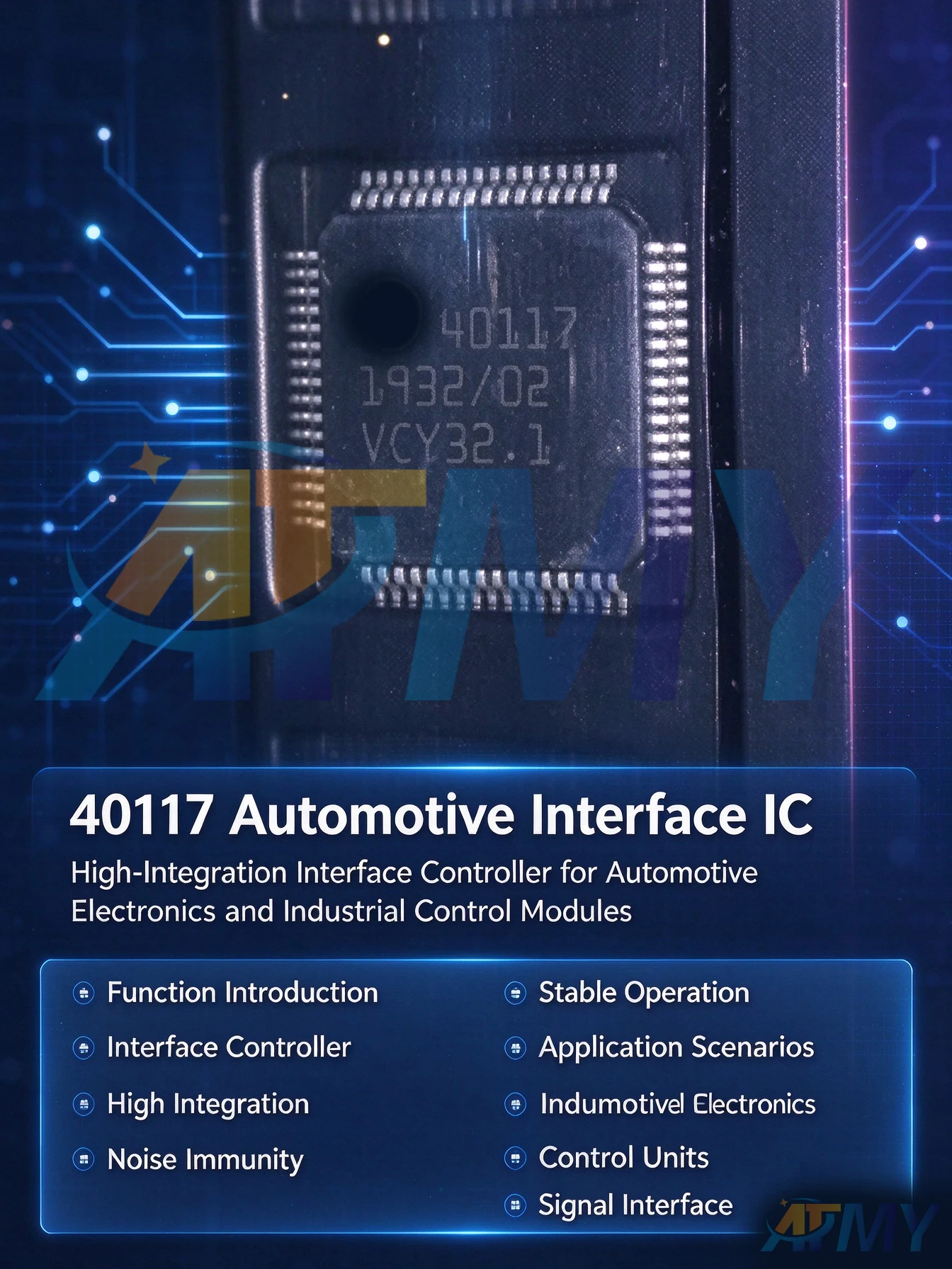 40114 40117 48017  48015 40184 48137 QFP-64 SMD Automotive Fuel Injector Module Driver