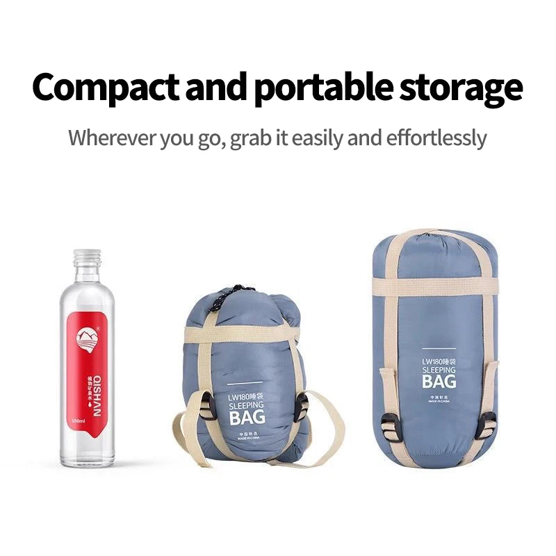خفيفة الوزن المدمجة الكبار كيس النوم التخييم المشي لمسافات طويلة السفر قابل للغسل أسفل القطن العزل الأوساخ مقاومة المحمولة مقاوم للماء