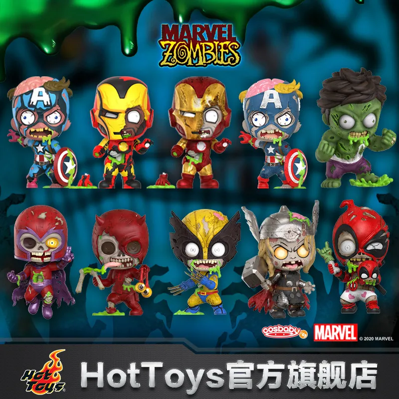 

Оригинальные мини-фигурки Hottoys Zombie Cosbaby: Железный человек, Капитан Америка, коллекционные модели для фанатов, для демонстрации в коллекции.