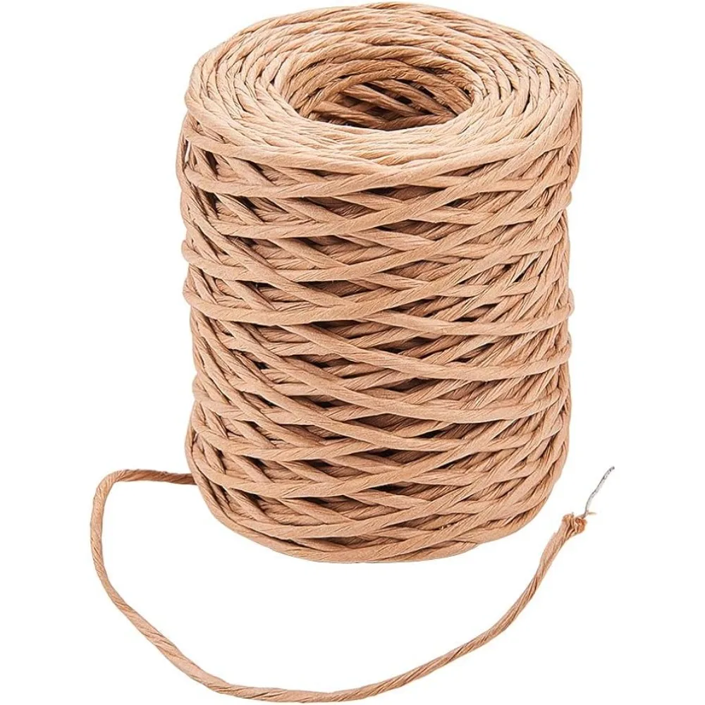 164 Feet 21 Gauge Floral Bind Wire Wrap Twine 2mm Paper Covered Rustic Vine Gardening Paper Wrapped Wire for Art Craft