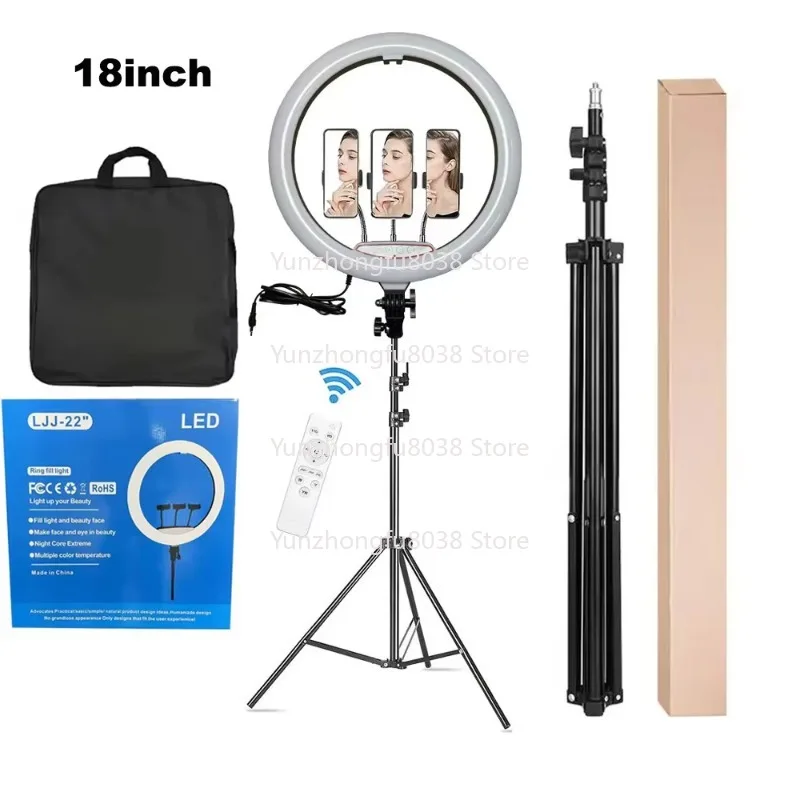 Kit de iluminación de trípode portátil de 18 pulgadas con anillo de luz LED regulable para vídeo, fotografía, Selfie, fotografía de estudio