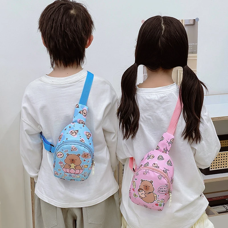 

Kids Kawaii Capybara Crossbody Bag Cartoon Doll Chest Storage Pouch Multi Functional Purse For Girls Boys Gift