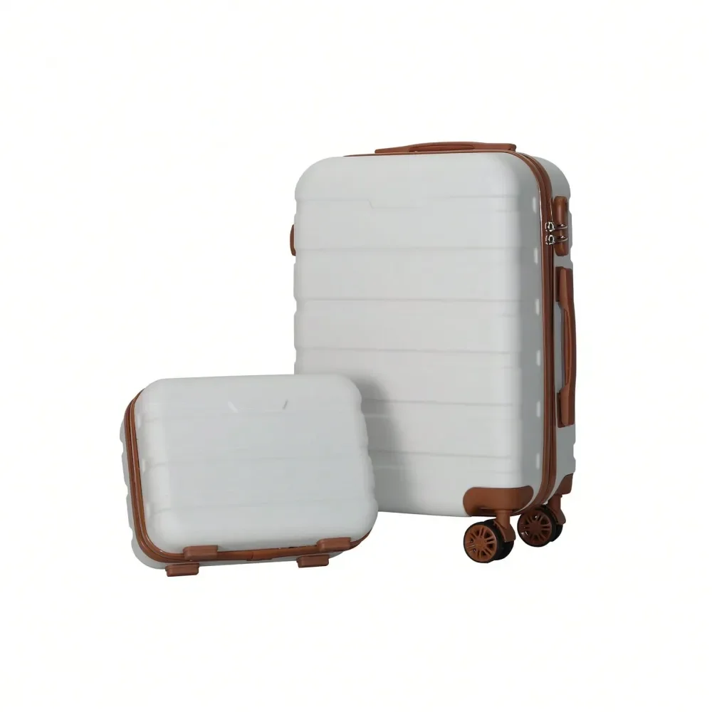 

Дорожный набор: стильный кейс для косметики и чемоданчик (14 и 20 дюймов), оснащенные кодовым замком и большой вместимостью, размер S.