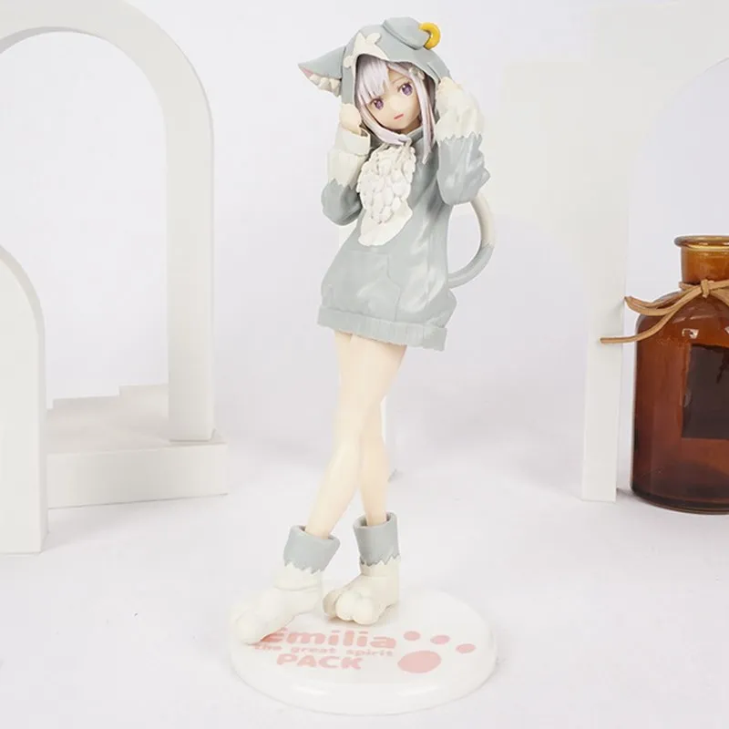 20 cm RE: Zero-Starting Life in Another World Anime-Figur Emilia Rem Ram Puck Starting Actionfiguren Sammlung Modellpuppenspielzeug