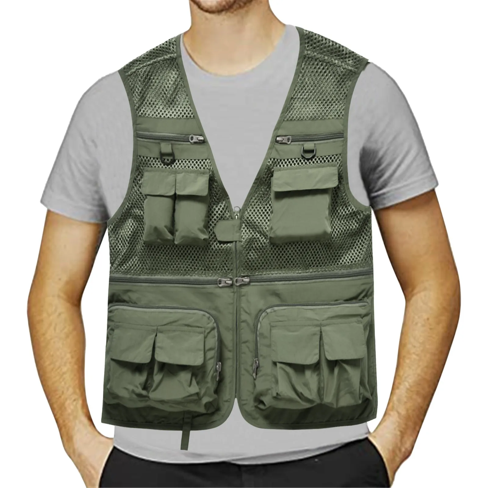 

Vest Coat Summer Men Unloading Tactical Casual Photographer Waistcoat Mesh Work Sleeveless Jacket Tools Pocket Plus Size Vest