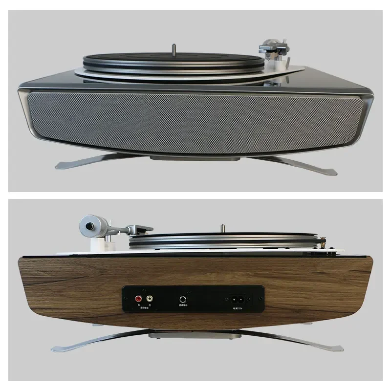 Tourne-disque vintage moderne multifonctionnel avec 3 vitesses, Bluetooth et haut-parleur intégré, LP, platine vinyle multiple, DJ