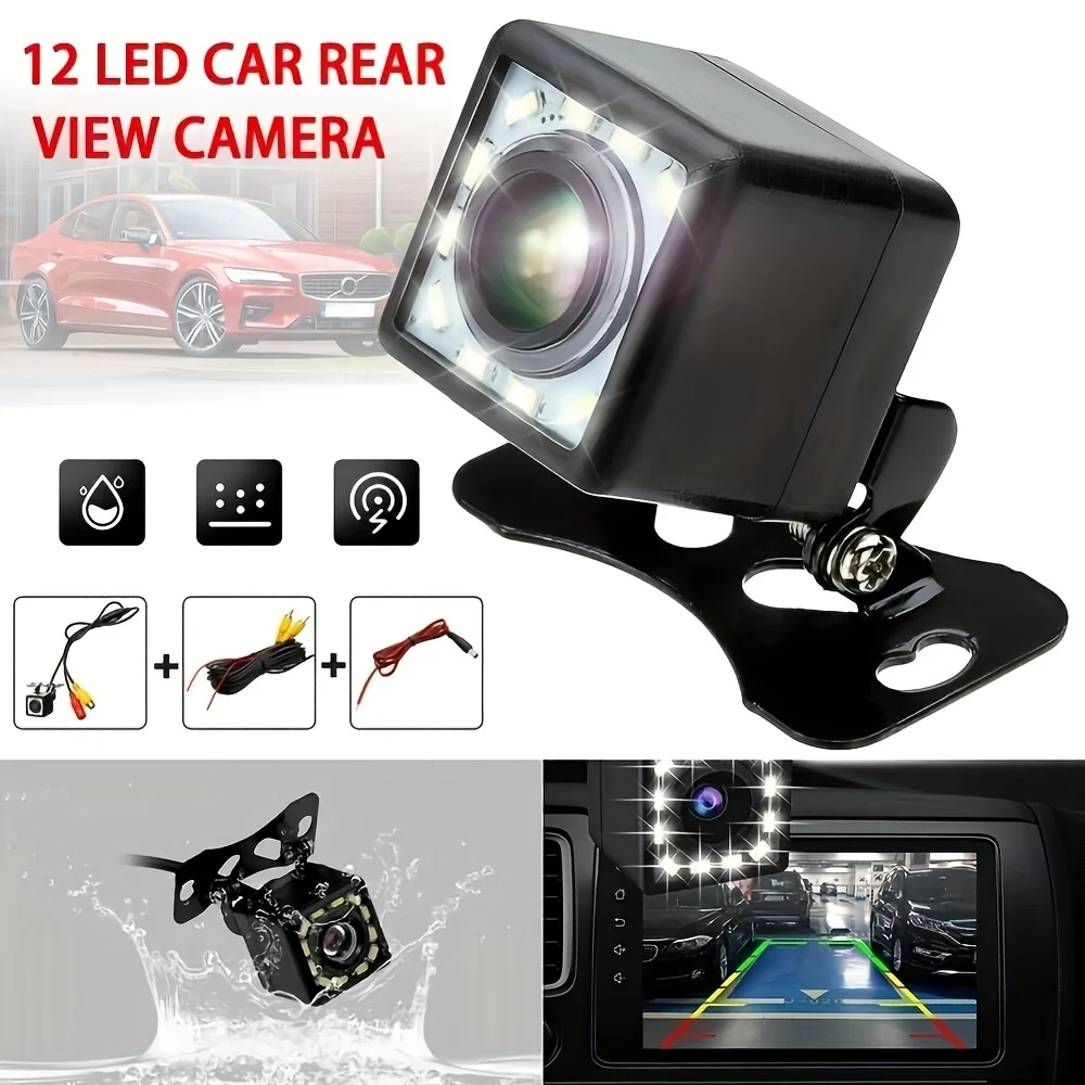 Cámara de visión trasera Universal HD de visión nocturna, fácil instalación, sin batería, para camioneta, RV, furgoneta, camión, SUV, seguridad, 1 ud.