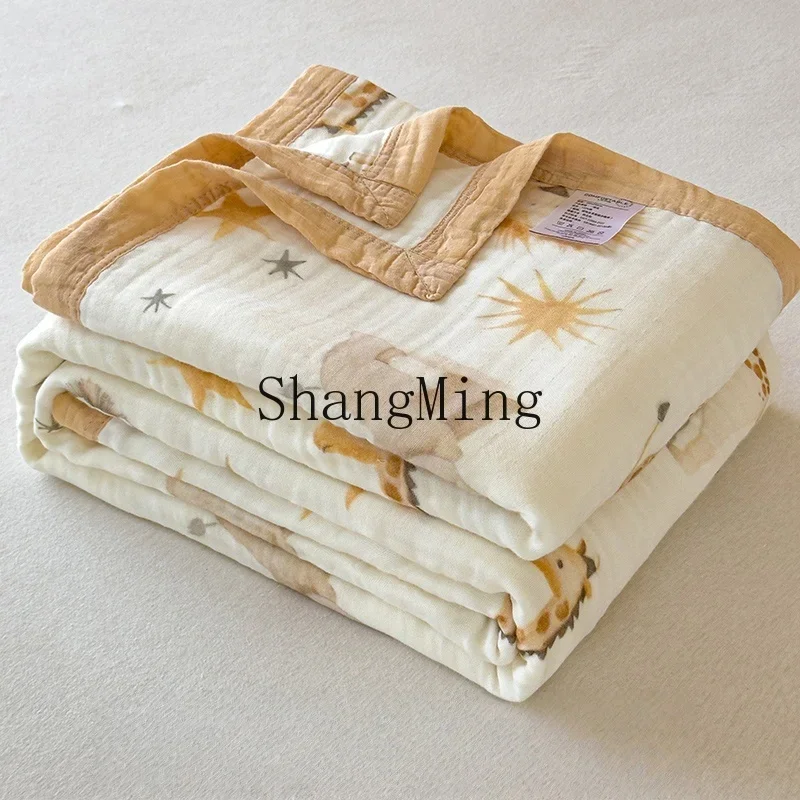 ZYY high-end cotton six-layer gauze blanket, single lunch break blanket for sofa