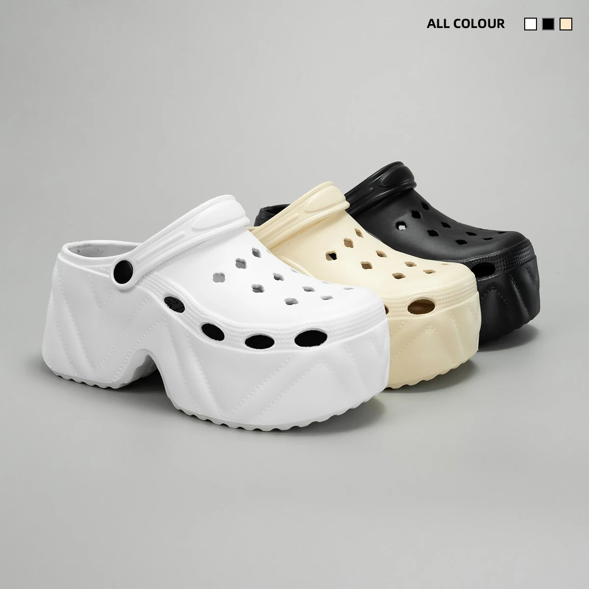 Summer New Fashion Versatile Clogs for Women, Casual Outdoor Slippers, Thick-Soled Non-Slip Height-Increasing Closed-Toe Sandals 8809 image 4