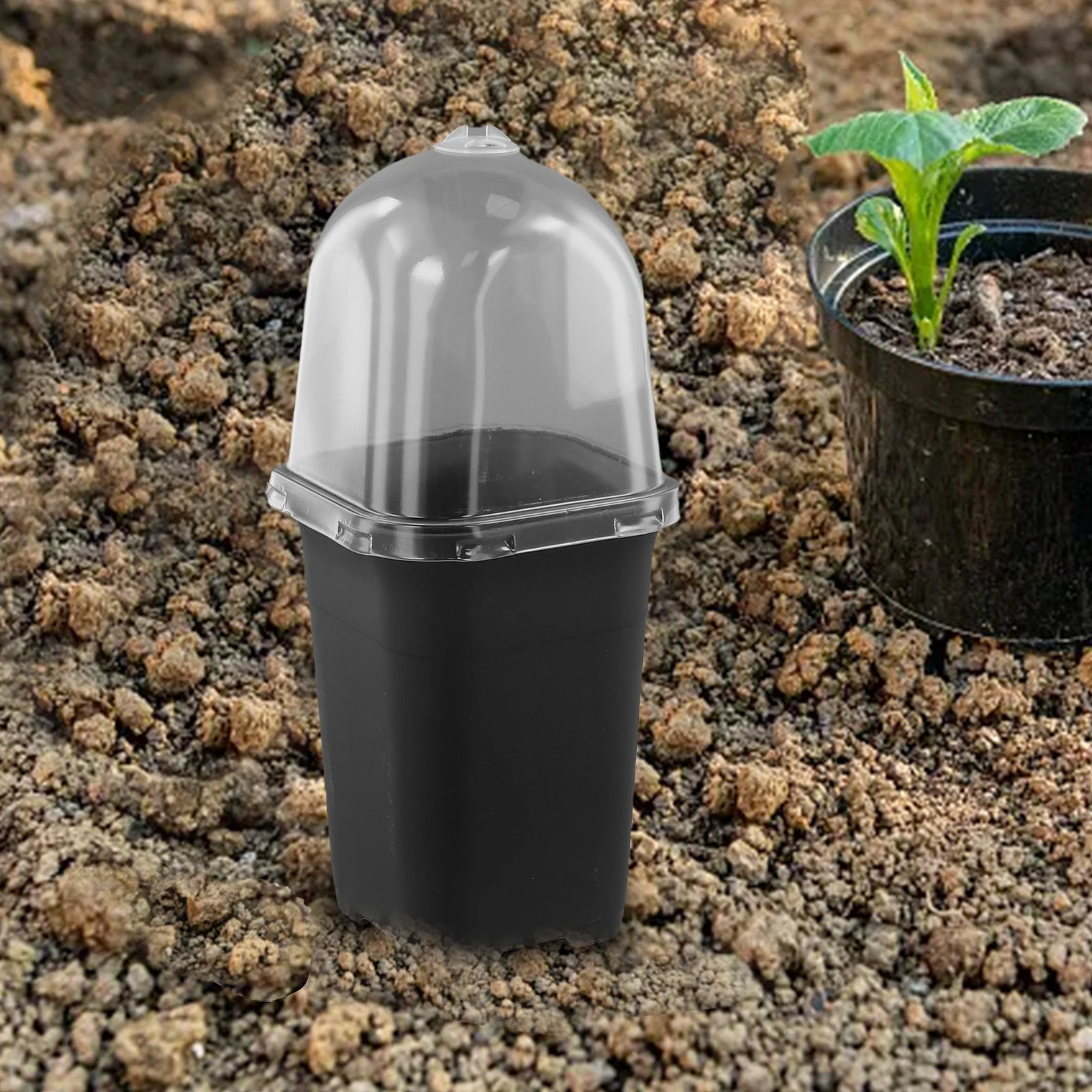Nursery Plant Pot Outdoor Garden With Transparent Cover Plastic Sturdy And Waterproof 150*120*250mm Breathable And Draining