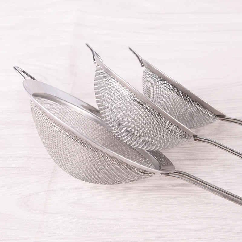 주방 스테인레스 스틸 밀가루 차 채반 메쉬 소쿠리 체 여과기, 7 cm, 8 cm, 10 cm, 12 cm, 14 cm, 16 cm, 18 cm, 20 cm, 22cm 옵션