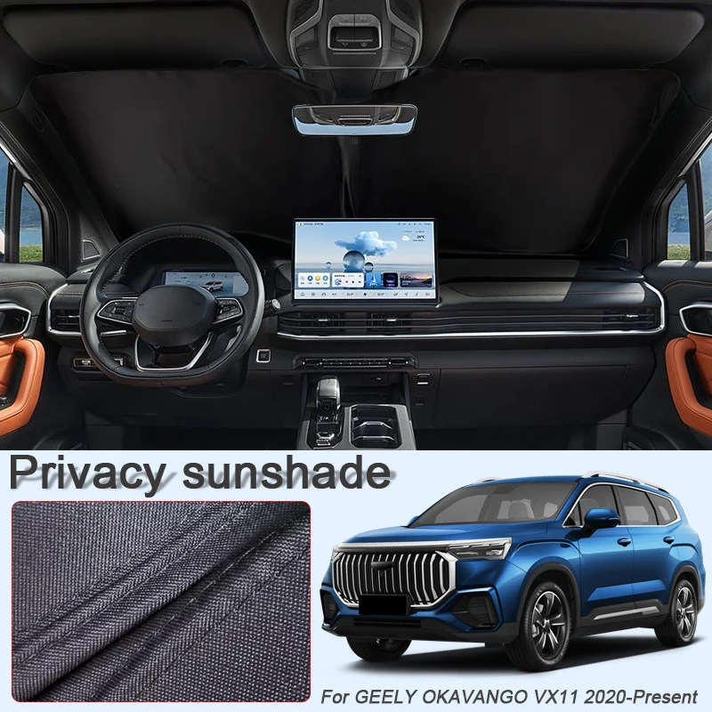 

Автомобильный солнцезащитный козырек для черного окна для GEELY OKAVANGO VX11 2019-2026Auto, анти-УФ-изоляция, защитная крышка, аксессуар для интерьера