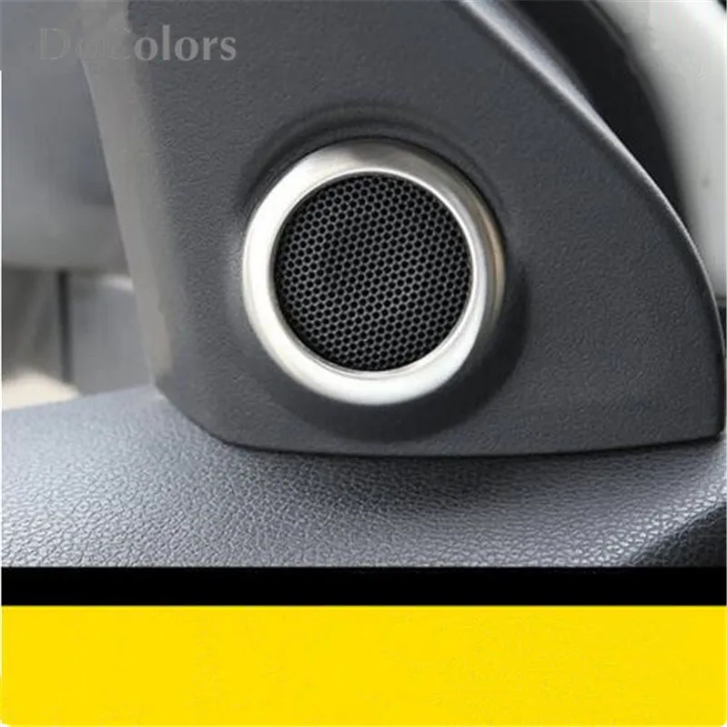 DoColors 2pcs/set interior audio speaker decoration trim cover ring sticker case for MITSUBISHI ASX Outlander 2013-2018