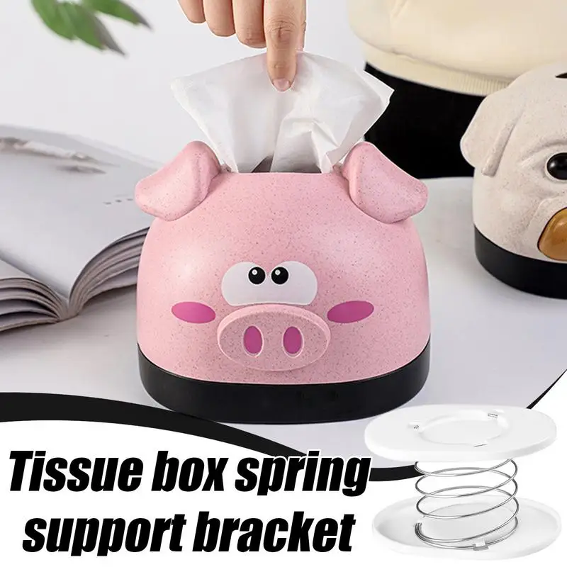 Tissue Box Spring Support Automatic Lifting Stretcher Tissue Pusher Lifter Spring Space Saving Car Paper Towel Dispenser Holder