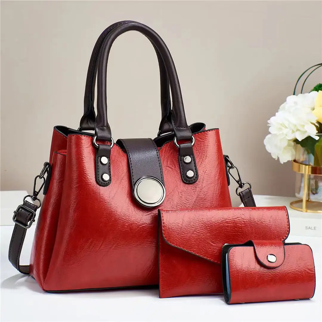 High-end Women's Shoulder Bag New Luxury Retro Large-capacity Three-piece Sleeve Female Handbag Lady Fashion Crossbody Big Bag