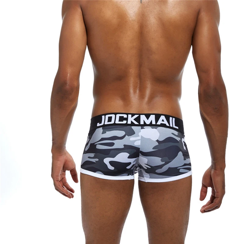 4PCS Sexy Underwear Men Boxer Brief Cueca Male Panties Camouflage Soft Underpants Shorts Men Swim Trunks Printed Nylon Quick Dry