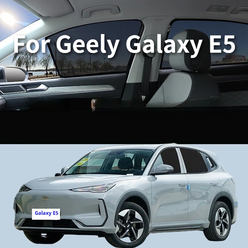 

For Geely Galaxy E5 Car Magnetic Side Window Sunshade Privacy Curtain Mosquito Proof Mesh Sun Protection Heat Insulation Sun