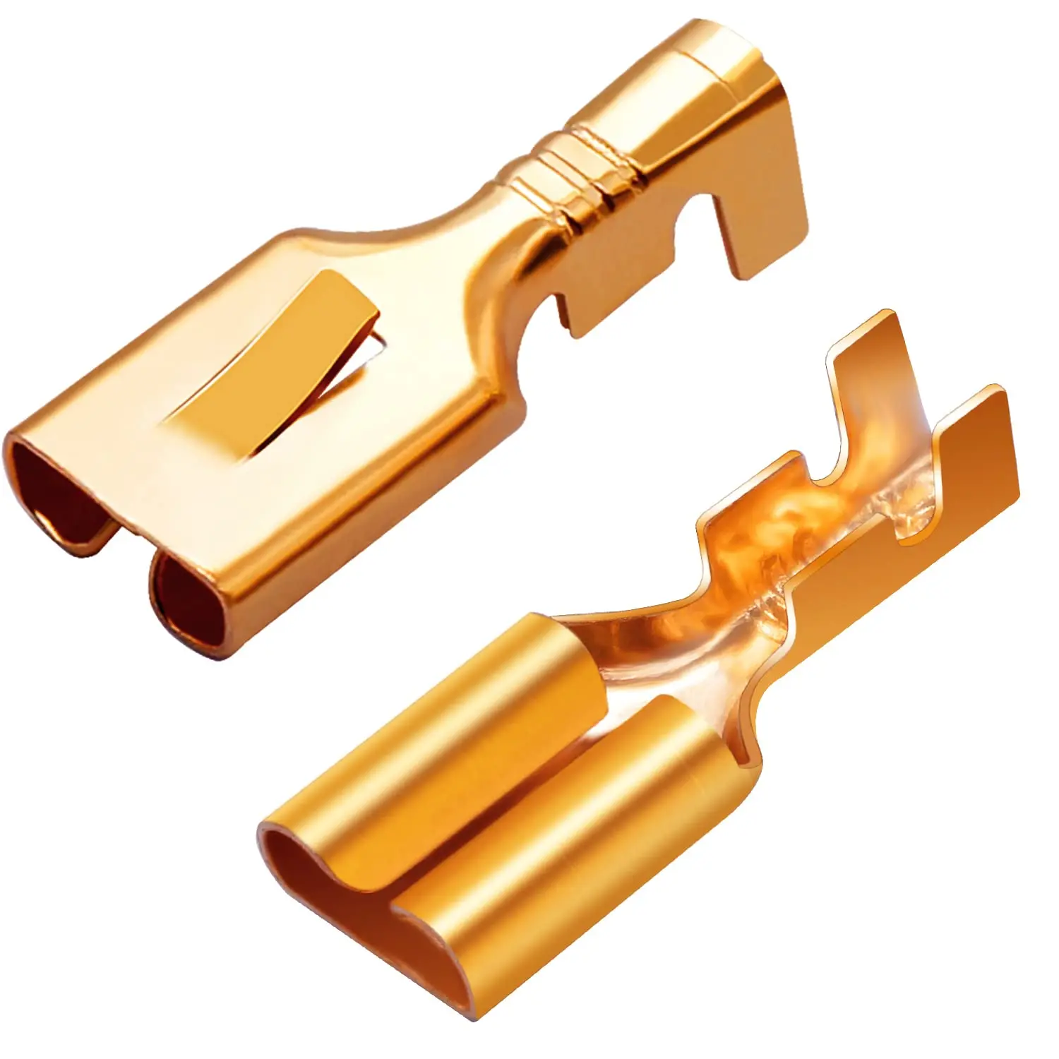 200PCS 6.3mm Female Spade Connector Blade Connector Quick Splice Crimp Terminals Non Insulated Wire Connectors for Electrical