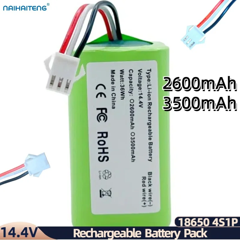 14.4V 14.8V 3500mAh 2600mAh For Ropo Glass 2 Robot Vacuum Cleaners Spare Cylindrical Rechargeable Li-ion Battery Pack Wholesale