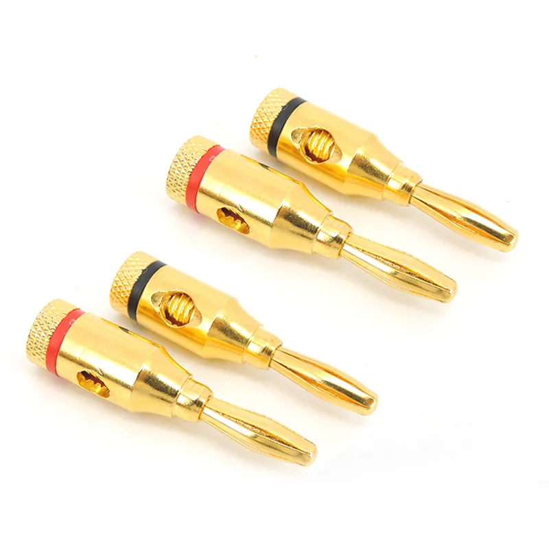 Red black Gold Plated Musical Audio Speaker 4mm Banana Plugs socket Open Screw Type Connector for Speaker Wire c1