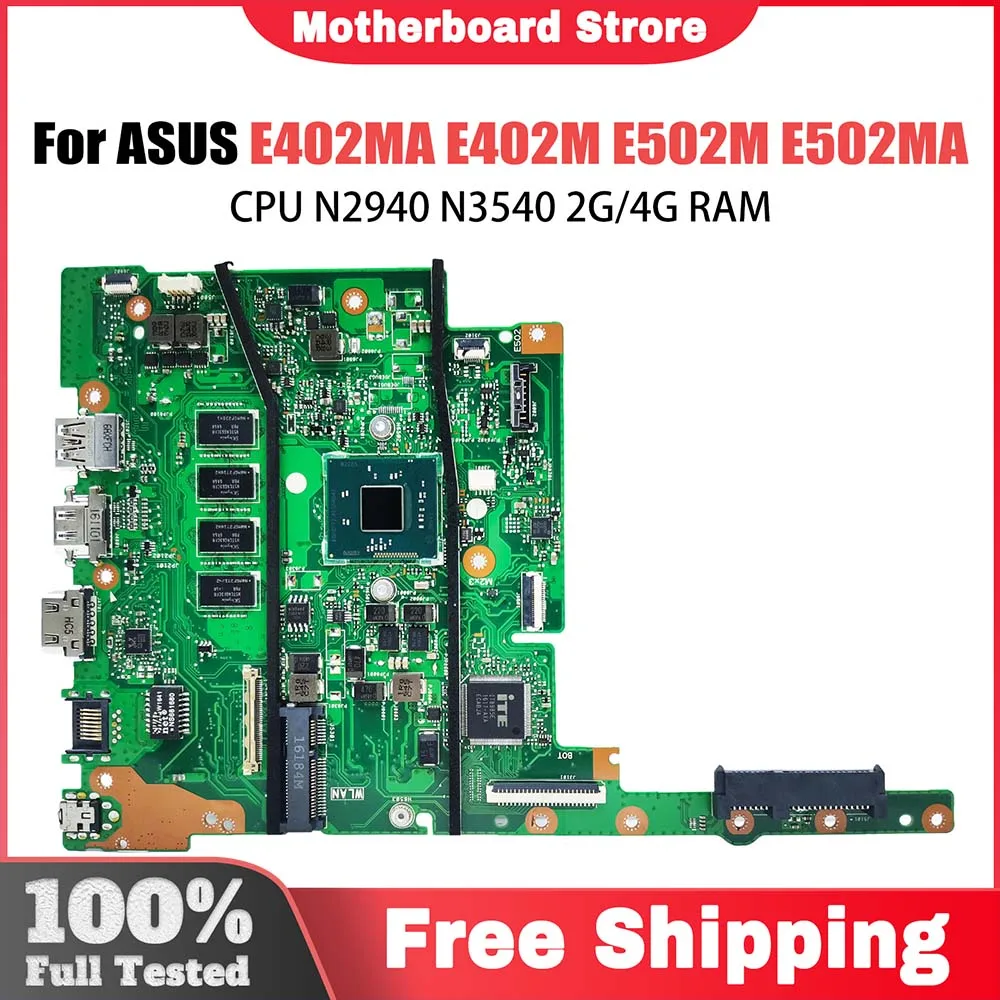 Computer Mainboard For ASUS E402MA F402MA X402MA F502MA X502MA  L402MA L502MA Laptop Motherboard N2840 N4200 2G 4G RAM 0G SSD