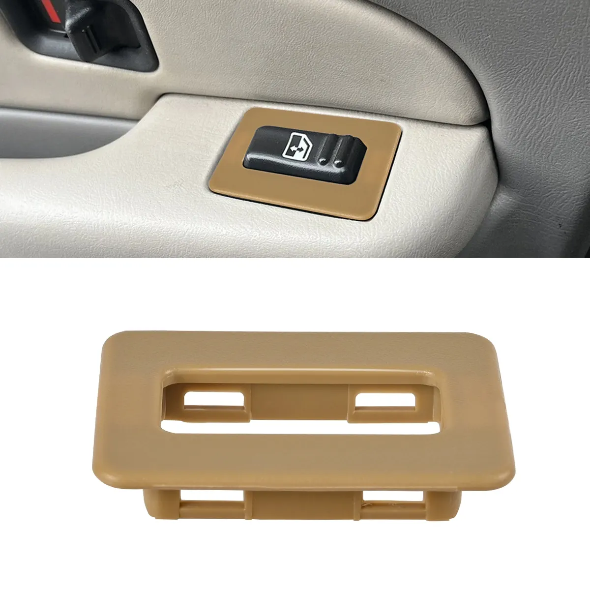 

Накладка переключателя заднего стекла, ремонтная фиксирующая крышка, АБС-пластик, бежевый для Escalade, Yukon, Tahoe, Silverado 2000 2001 2002