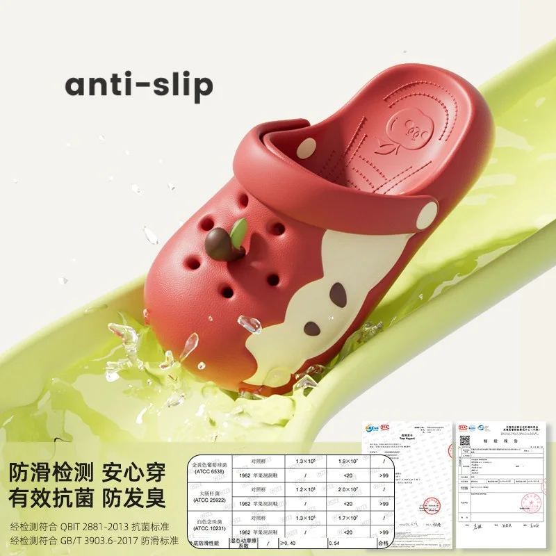 New Cute Apple Core Slippers Woman Novelty Mules Clogs Shoes 43 Women EVA Non Slip Indoor Outdoor Sandal Versatile Slides Shoes image 4
