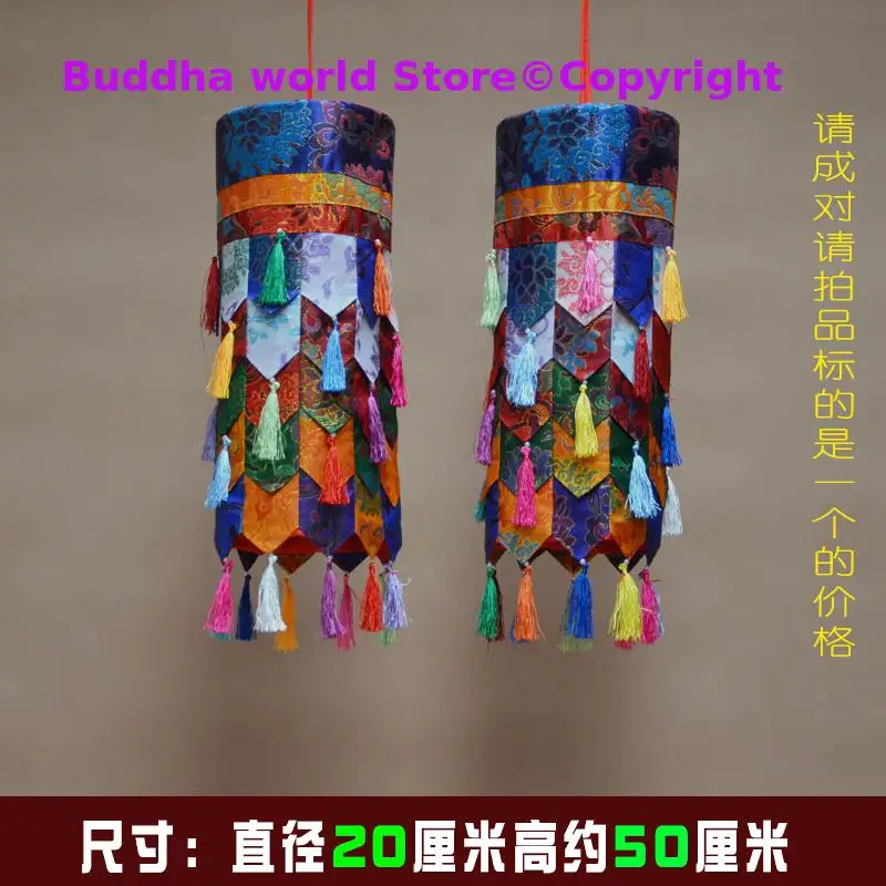 A pair 2PCS Wholesale Buddhist supplies Buddhism HOME Sutra Hall Temple auspicious Embroidery Wall hang Victory Baochuang