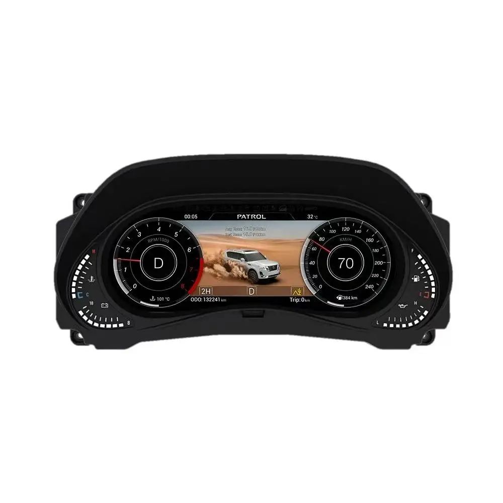 12.5 Inch Car Digital Cluster Instrument for Nissan Patrol Y62 Armada 2010-2022 LCD Speedo Meter Virtual Cockpit Dashboard Parts