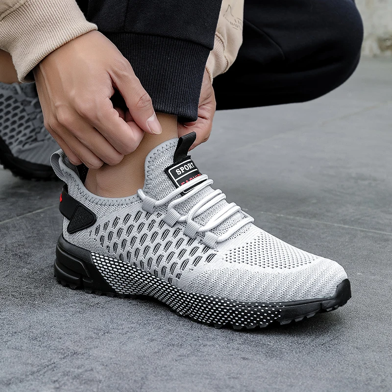 Summer Men New Running Lightweight Platform Sneakers Trend Thick Soled Breathable Anti Slip Casual Jogging Shoes Hot Selling