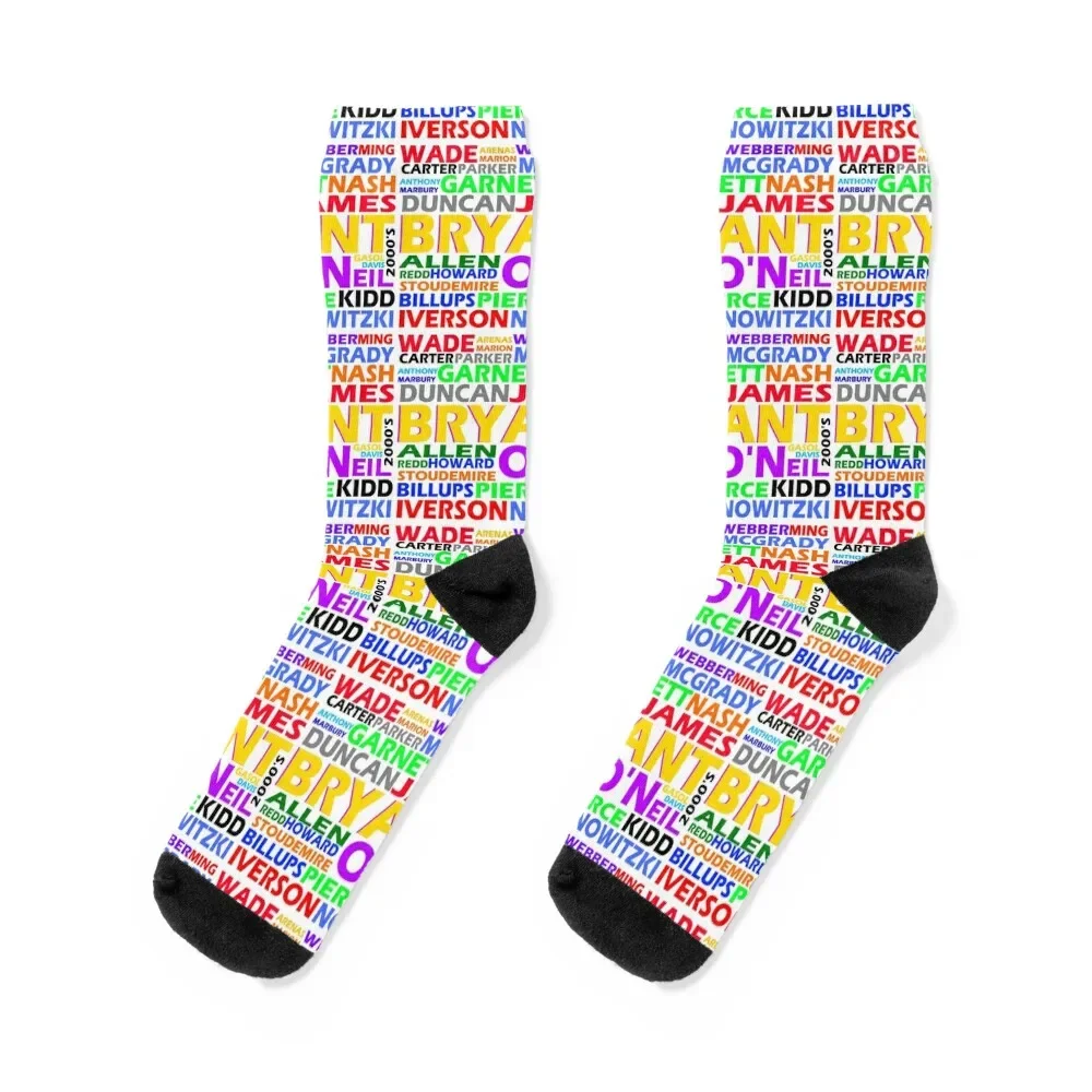 

NBA ALL STARS 2000's Socks cute hip hop christmas gifts luxury Socks Man Women's