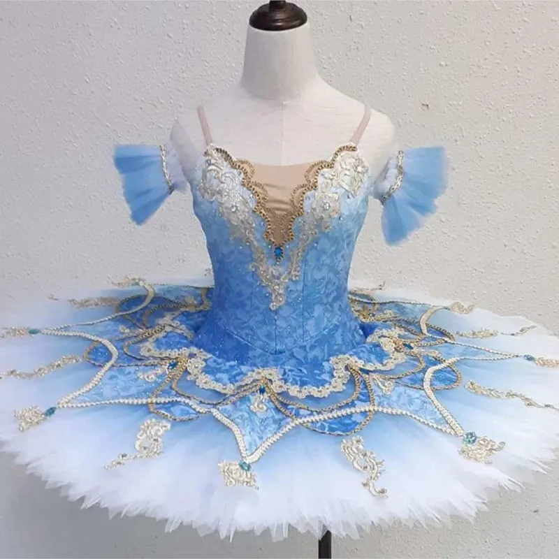 Factory High Quality Custom Size Adult Performance Ombre Blue Professional Ballet Tutu  Skirts