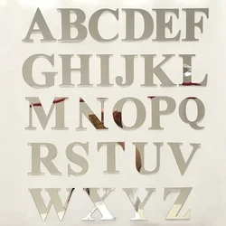Acrylic Mirror Wall Decal 26 English Letters Personalized DIY Wallpaper Bedroom Bathroom Restaurant Decal Home Decoration