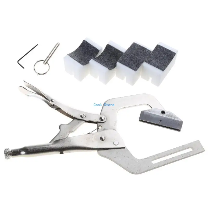

11UE Handheld Fret Pressing Tool Luthier Fretting Tool 4Pcs Padded PVC Support Cauls