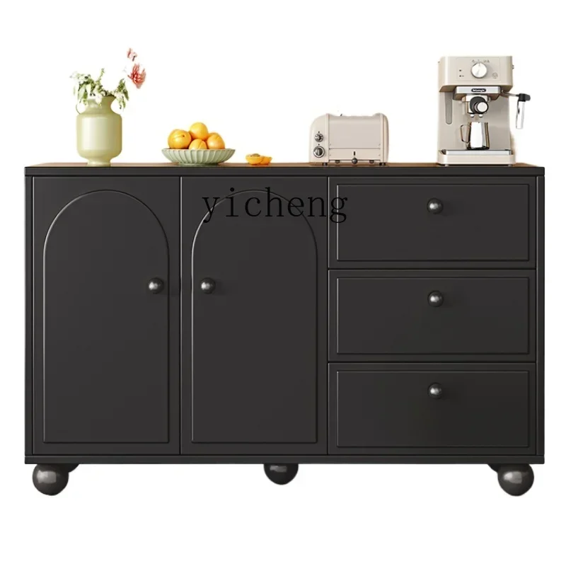 

solid wood dining side cabinet household storage living room side cabinet integrated storage cabinet against the wall