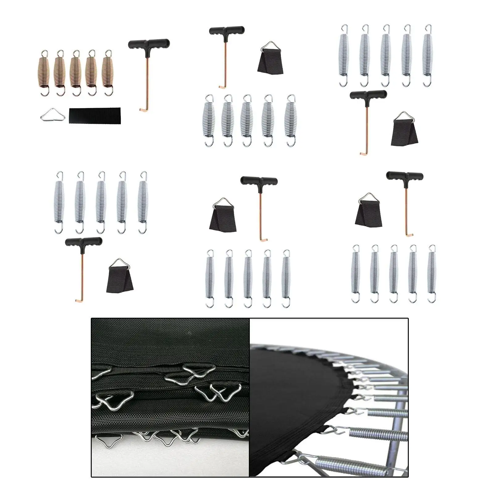 Trampoline Springs Premium Alloy Repair Maintain Hardware Universal Replacement Weather Resistant with Spring Tool for Outdoor