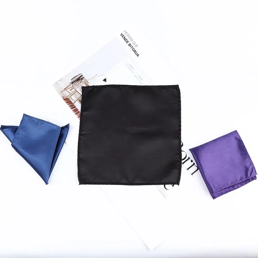 Solid Satin Plain Pocket for Wedding Dress Party 15 Color Formal Suit Solid Plain Handkerchief Pocket Square Silk Hanky