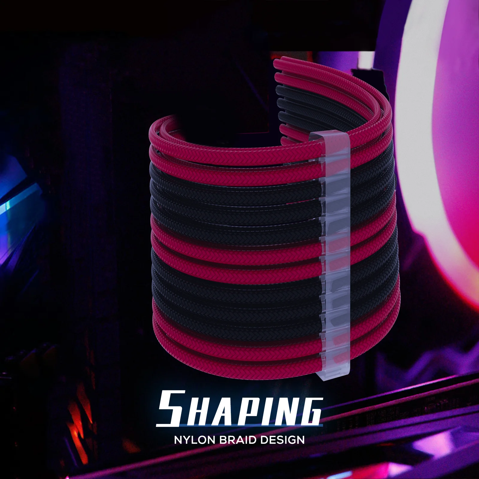 5pcs  Cable 6-Pin to 8-Pin 24-Pin ATX Black and Red Male to Female Extension for Computer and Stripped Female End Type
