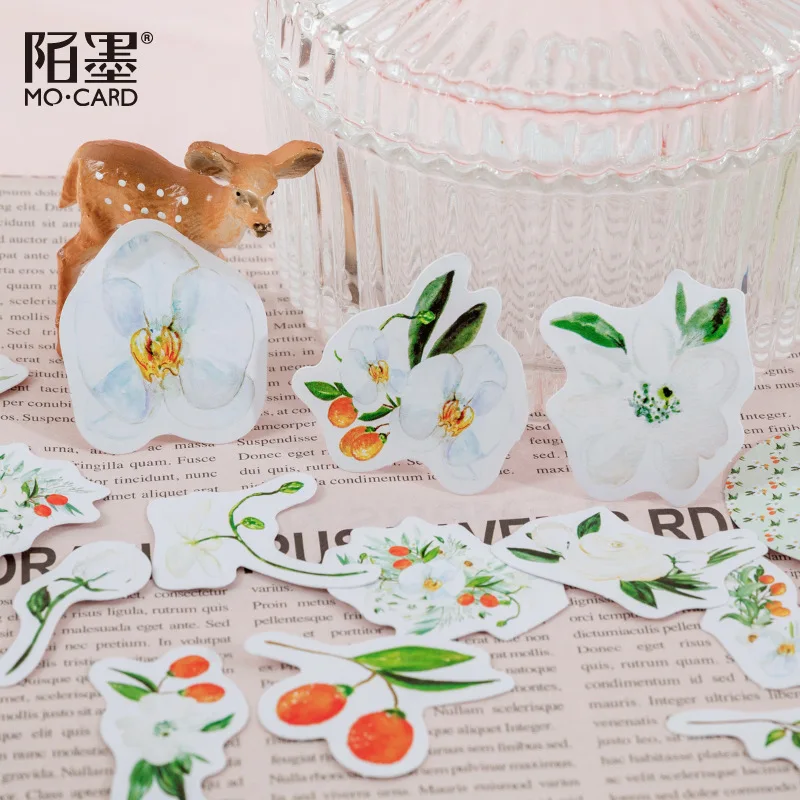 46 pcs/set Creative White Rose Decorative Stickers Diy Scrapbooking Junk Joural Diary Stationery Sticker Gift Prizes