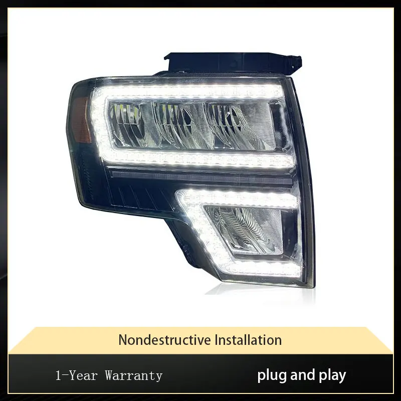 Car Lights For Ford Raptor F150 F-150 2008-2014 Head Light Upgrade LED Daylight DRL HID Headlight Accessories Front Lamp Tool