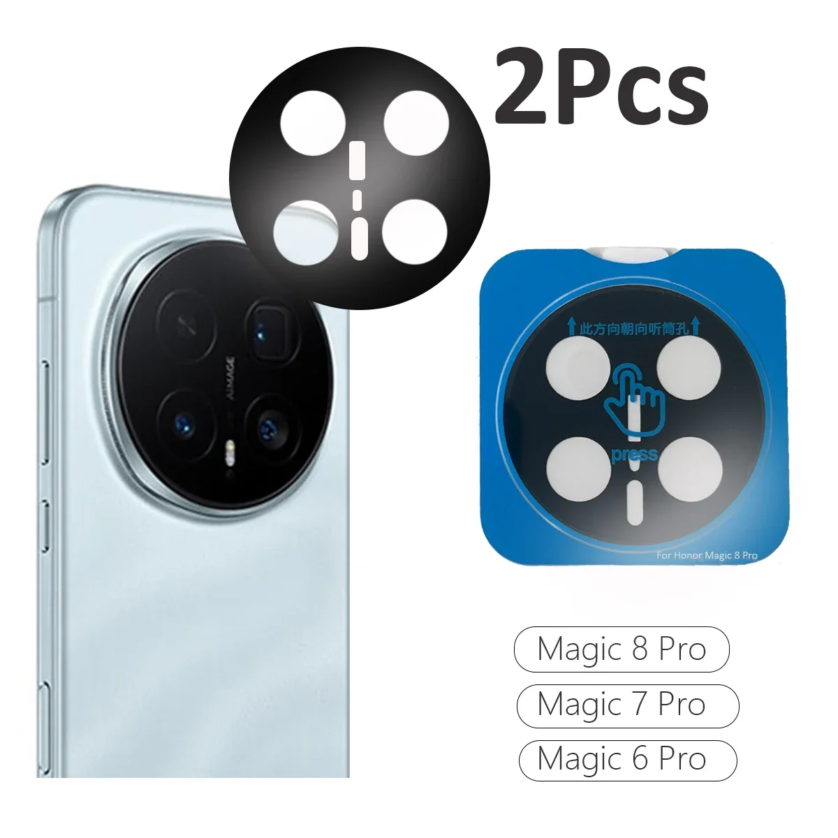 1-2Pcs HD Camera Protector for Honor Magic 8 Pro 7 6 Metal Anti-scratch Explosion Proof Full Cover Lens Tempered Glass Film