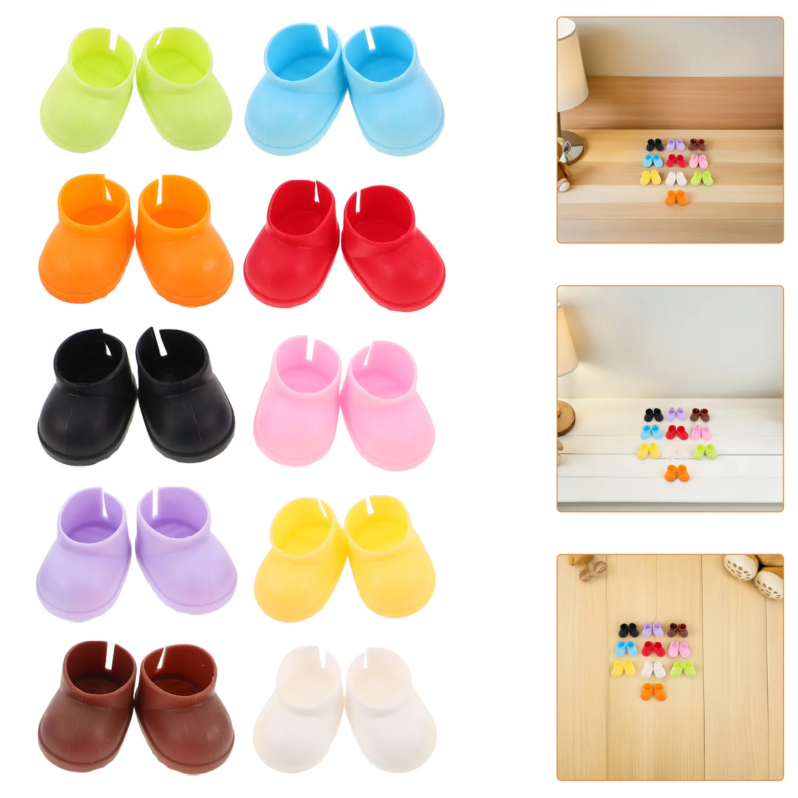 

20Pairs Cotton Shoes Miniature Boots Soft Material for 10-15Cm Figures Dress Up Outfit Accessories Mini Shoes for