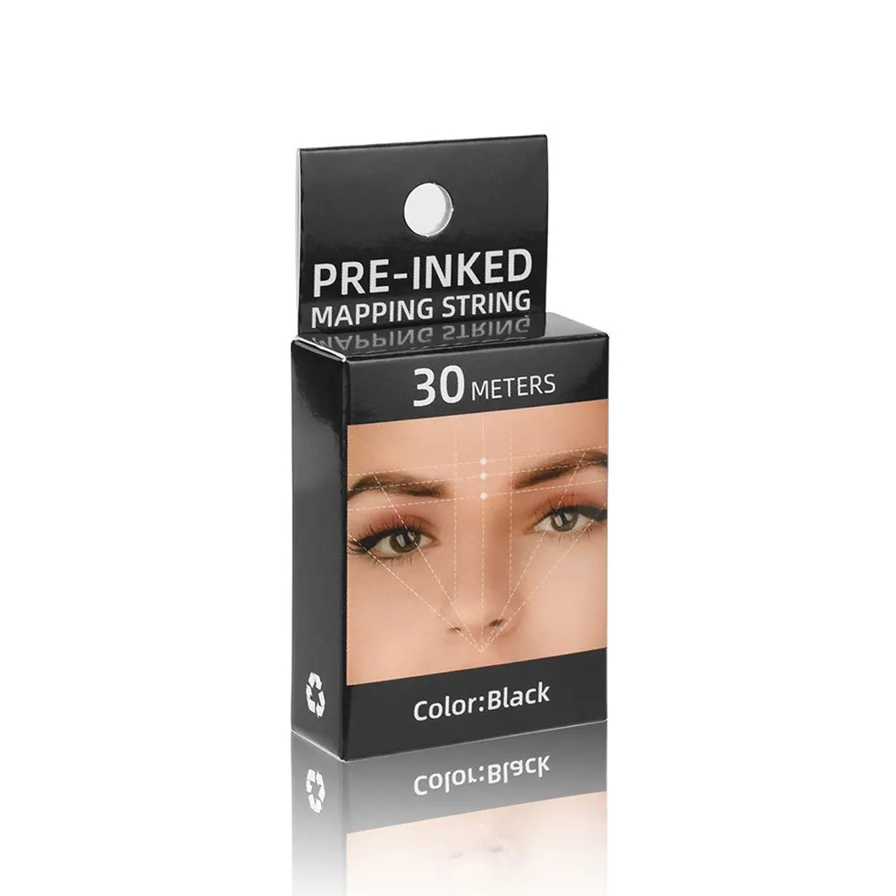 Kit de cartographie des sourcils de 30 mètres, règle à sourcils réutilisable avec ficelle pour le tatouage, outil de mesure des sourcils, peau sensible et sûre, 1 pièce