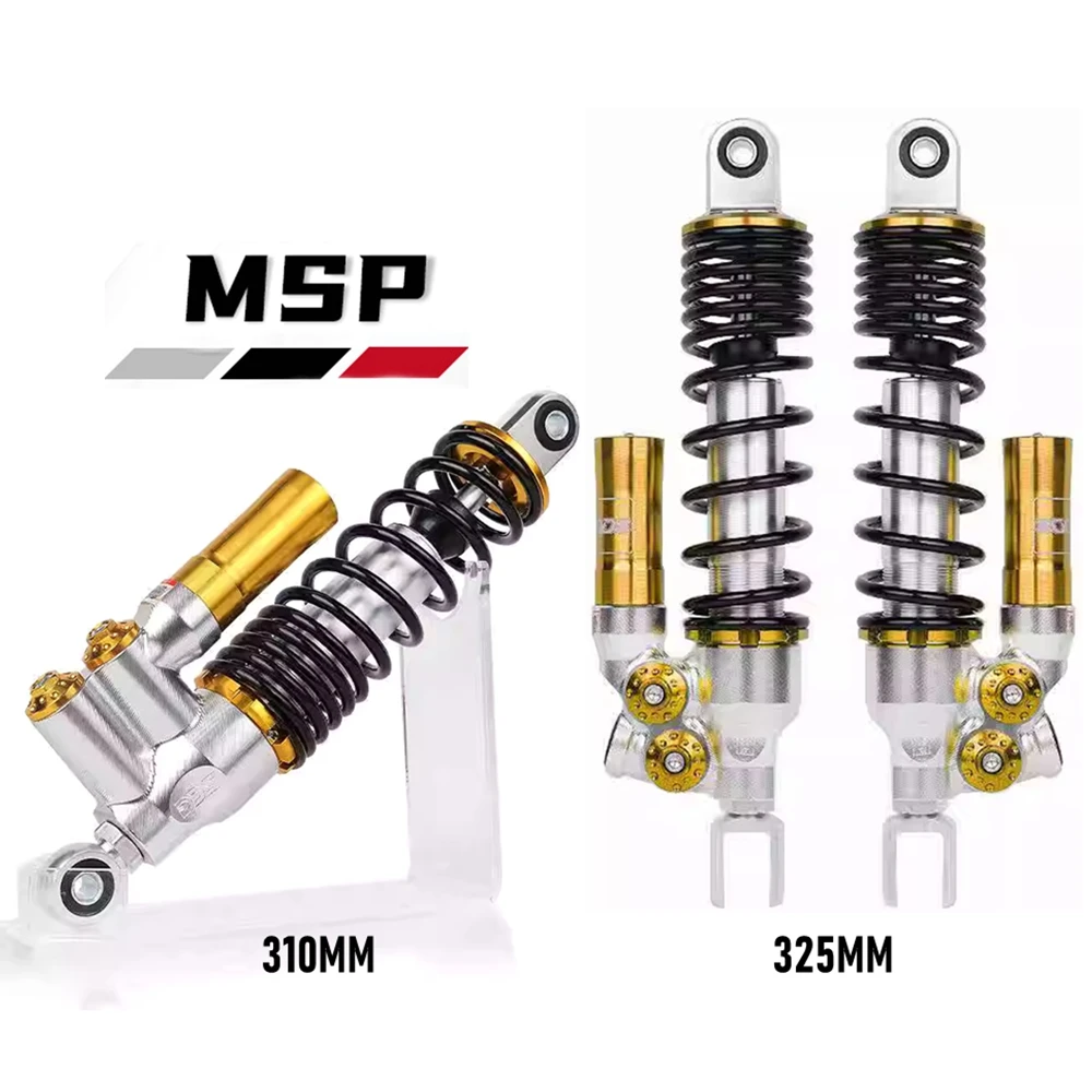 Universal 310mm/325mm MSPxCNC Inverted Rear Shock For Honda Yamaha Scooter Nmax Xmax Aerox BWS RSZ PCX125 NIU N1S Ninebot N/M