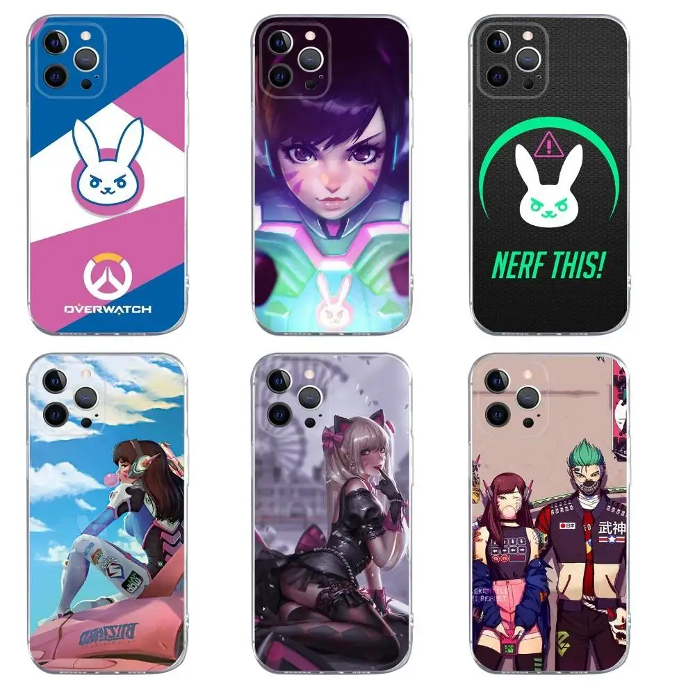 

Game O-Overwatch Genji D.Va Phone Case For iPhone 16,15,14,13,12,11,Pro,Max,Xs,Xr,X,7,8,Plus,Mini Silicone Clear Cover
