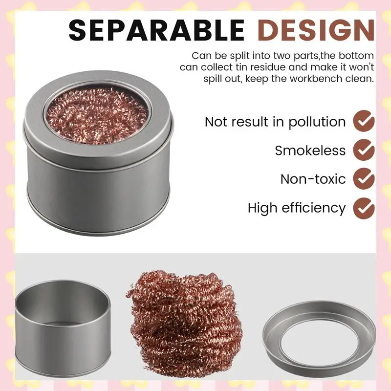 

AB51 10X Soldering Tip Cleaners Desoldering Cleaning Ball Welding Soldering Iron Mesh Filter Metal Dross Box With Box