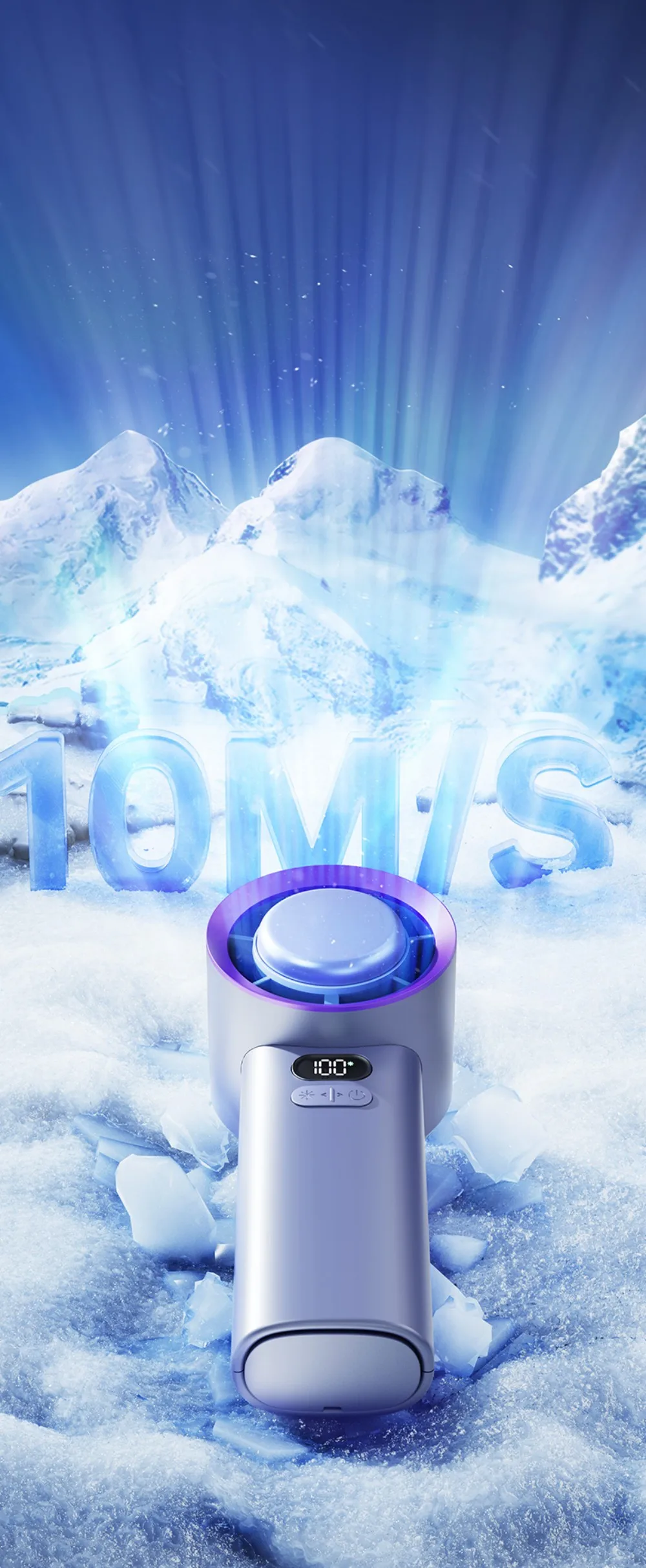Handgehaltener Luftkühlungs-Mini-Turbo-Jet-Ventilator 4000mAh 100 einstellbare Geschwindigkeiten Tragbarer Eiskompressions-Ventilator für schnelle Kühlung im Freien – Detail 17